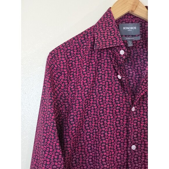 Bonobos Tailored Slim Fit Shirt Mens 15.5 / 33 Button Down Stretch Kisses - Picture 6 of 11